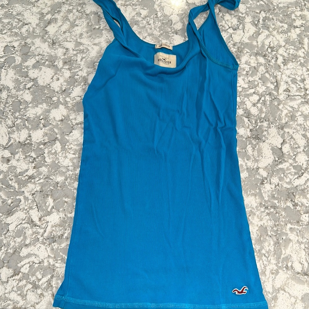 Hollister Blue Fitted Tank Top